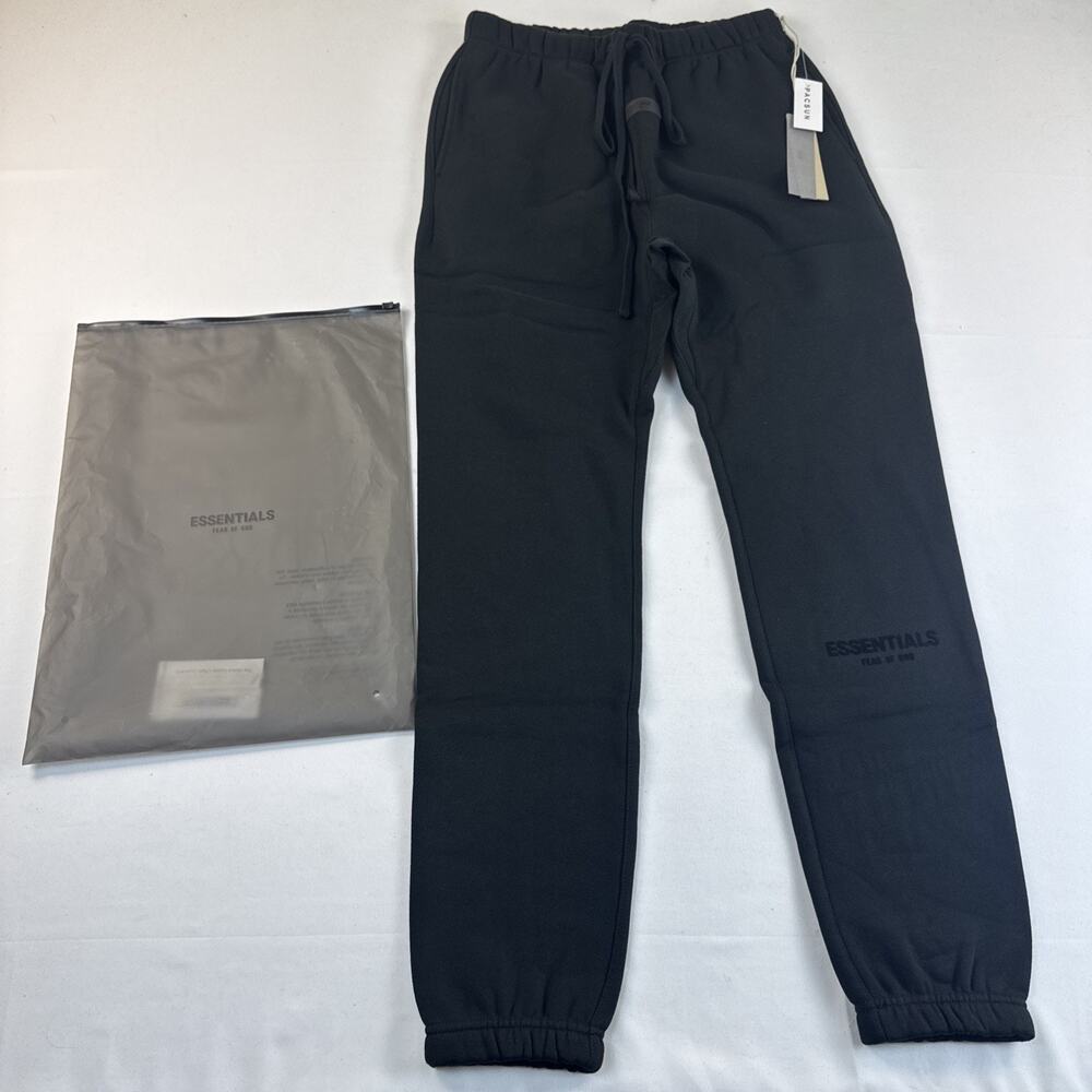 RARE NEW Essentials Fear Of God Streetwear Hype Casual Black Sweated Pants M